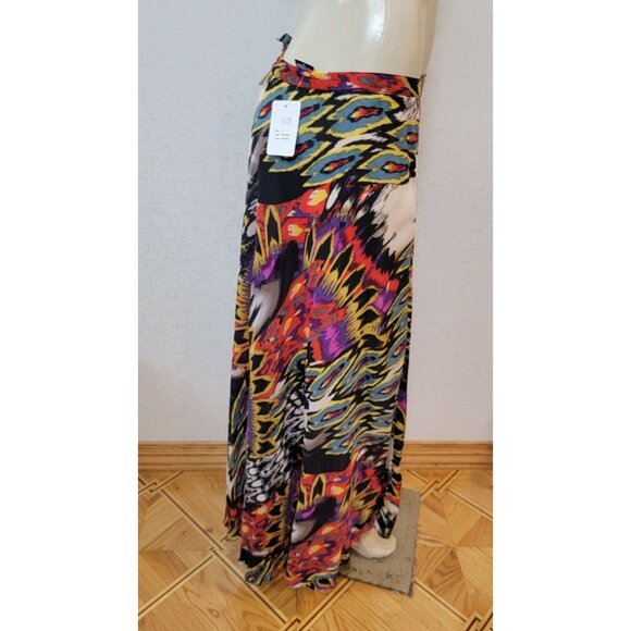 CASUAL STUDIO WOMEN'S 100%RAYON  CHIFFON MAX HIGH LOW  SKIRT SIZE L# 344 - Picture 2 of 8